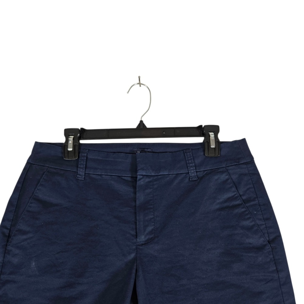 J.Crew Chino Shorts Womens 6 Solid Navy Blue Flat Front 8.5" Inseam Cotton Blend - Picture 2 of 7